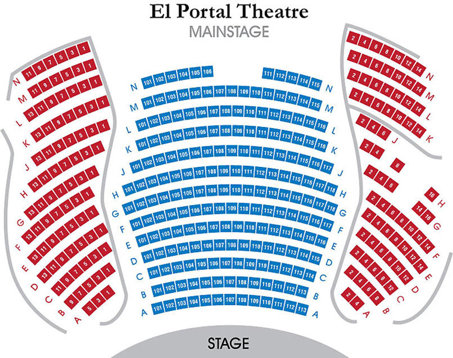 El Portal Theatre Mainstage Seating Chart